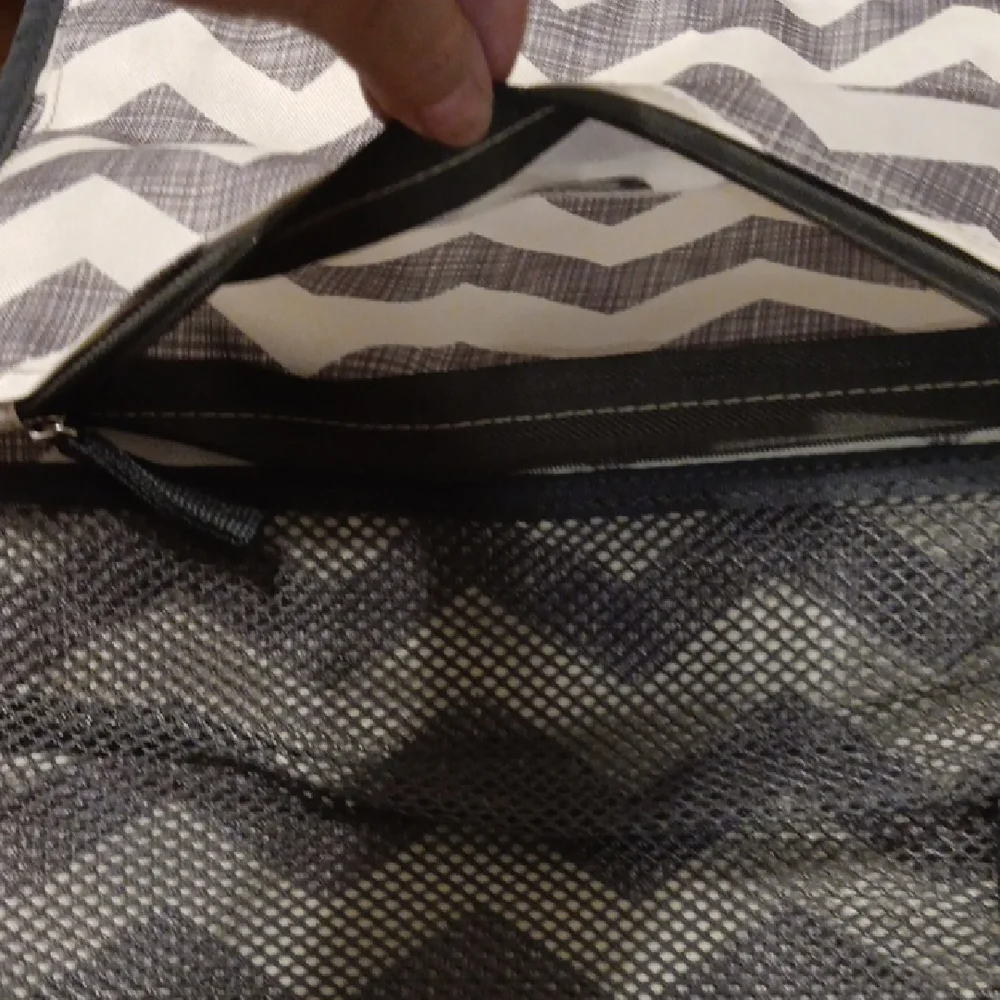 Skip Hop Zigzag Diaper Bag With Changing Pad - Gray and White NWOT